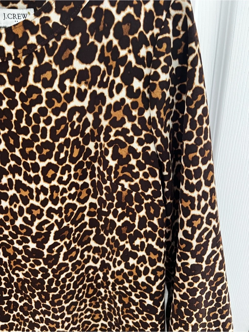 J. Crew Leopard Print Shift Dress in Brown and Cream